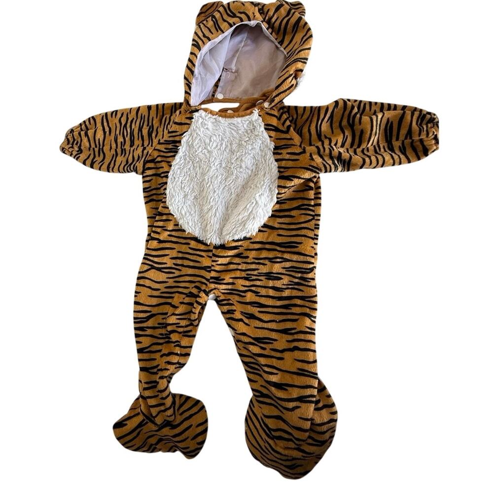 SKU3045 Infant Tiger Costume Size 9-12 Months Soft Fabric  Detachable Hood Flaws